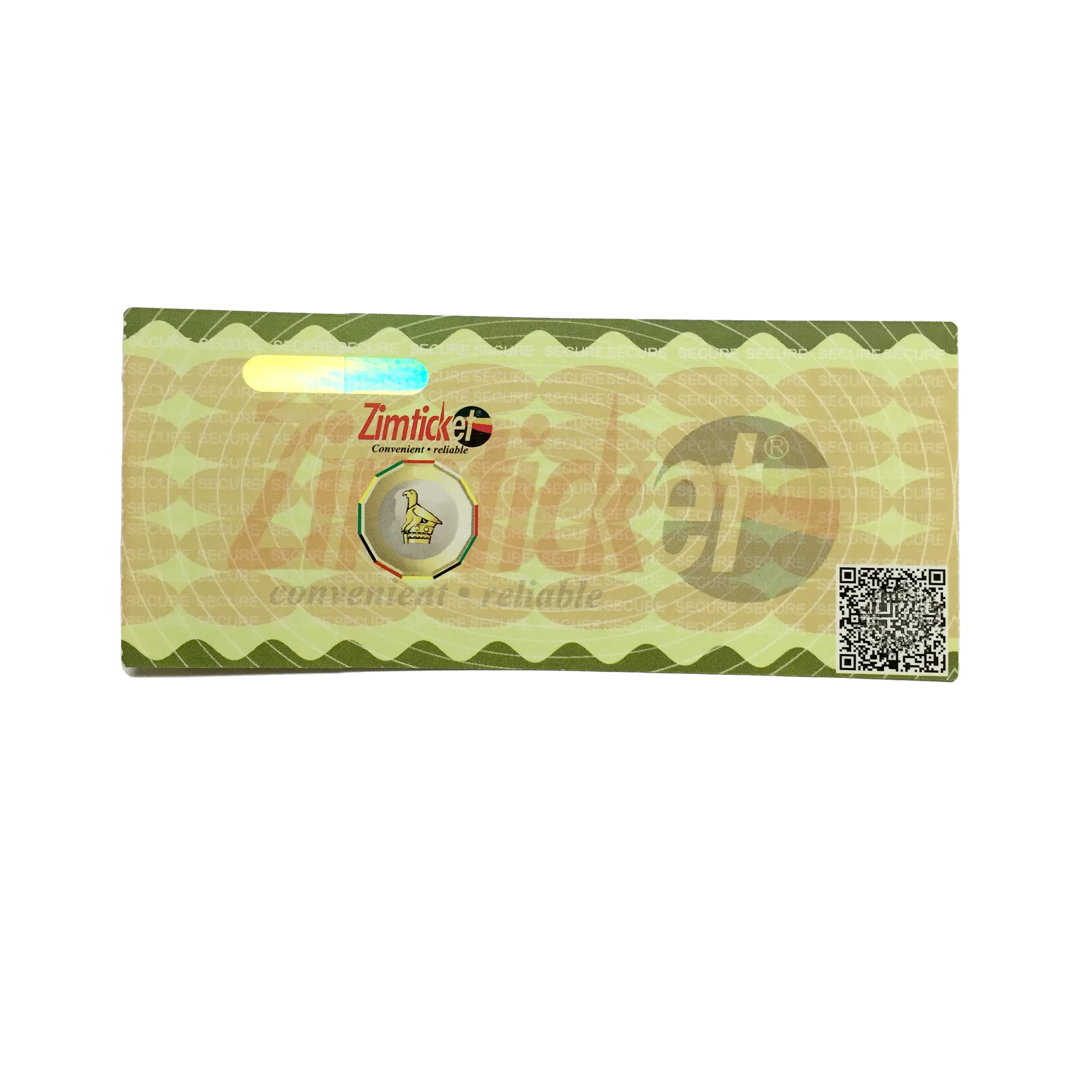 Security Embossing Hologram Entrance Admission Ticket