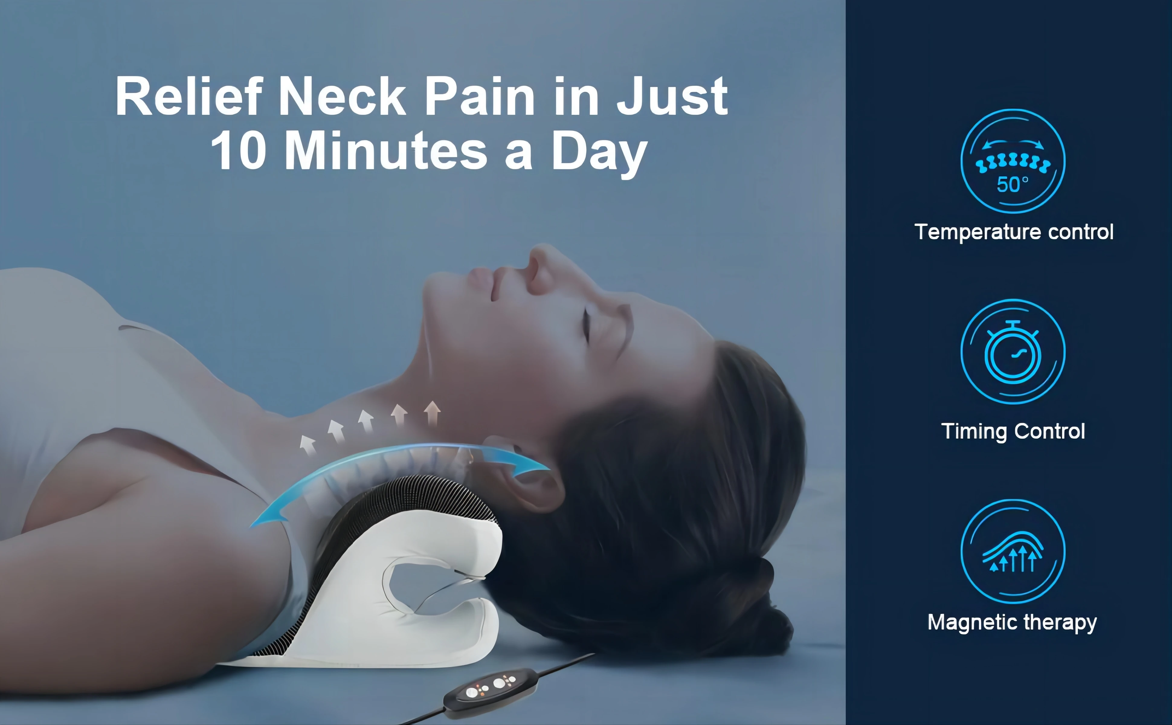 Heated Neck Stretcher With Therapy Pillowcase Neck And Shoulder Relaxer Pillows Heated