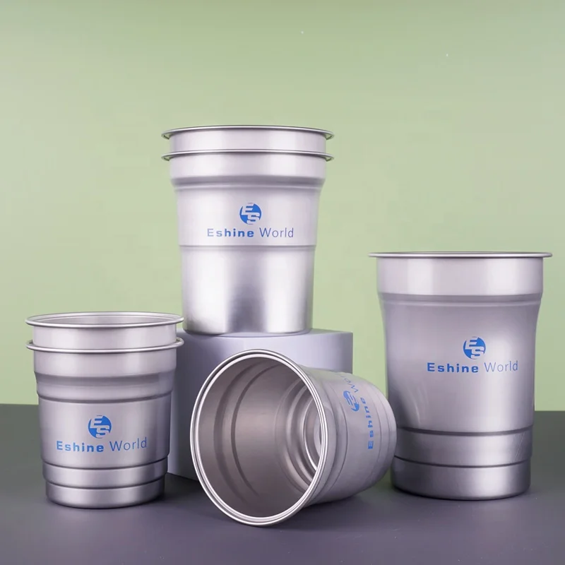 Reusable 260ml 450ml 580ml Aluminum Beer Cups Disposable And Recyclable