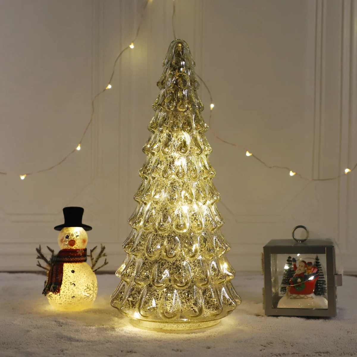 Factory Hand Blown Glass Home Decorative Led Table Decoration Small Christmas Tree