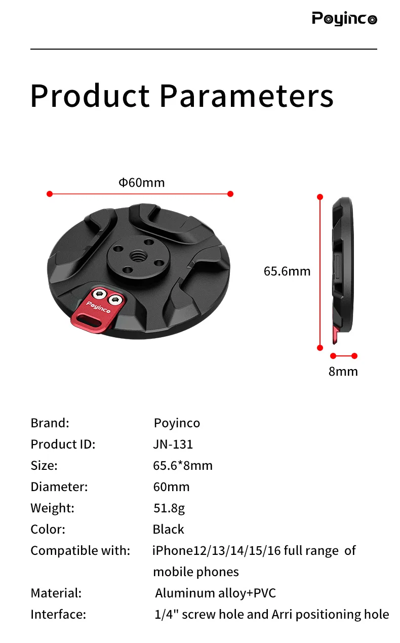 Magnetic Phone Tripod Mount Adapter with Magnetic Ring & 1/4" Screw Hole for Ball Head / Tripod / Microphone / Monopod supplier