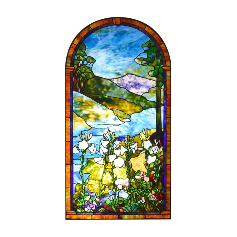 ZF Customized tiffany Stained Glass Window Hanging Stained Glass Window Prices Stained Glass Panel for Window and Door Decor