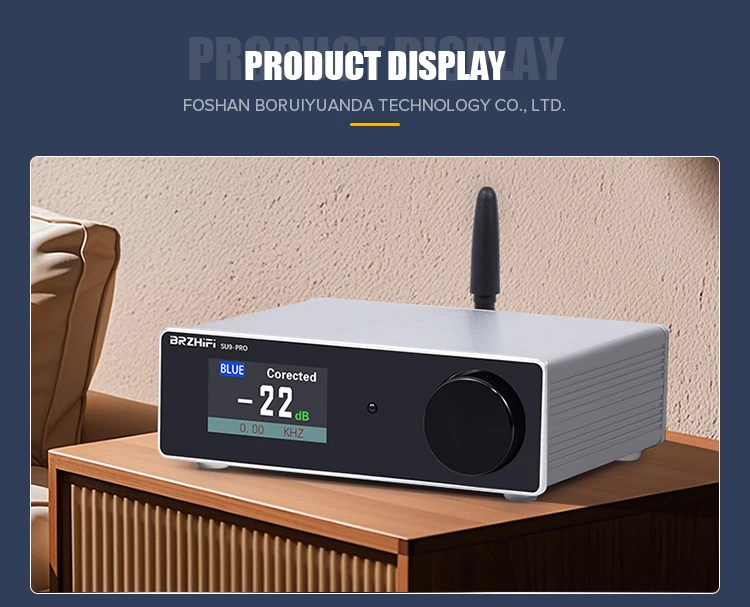 BRZHIFI SU9PRO Dual Core ES9038 BT 5.4 USB Decoder HIFI DAC Audio Home Theater Amplifier with Antenna for Home Use details