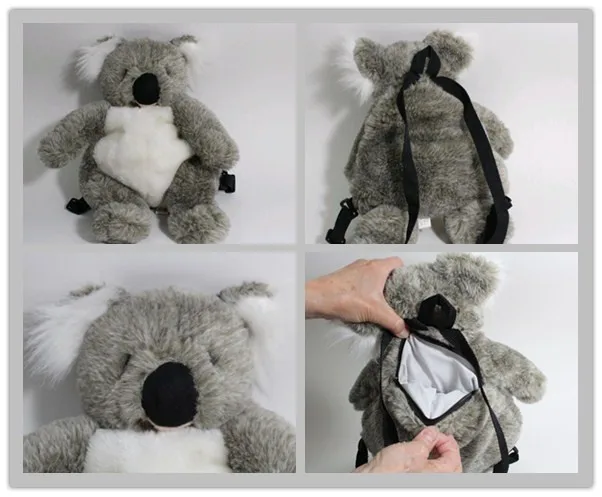 Gray Koala Bear Plush Backpack - Customizable Overnight  display picture 3