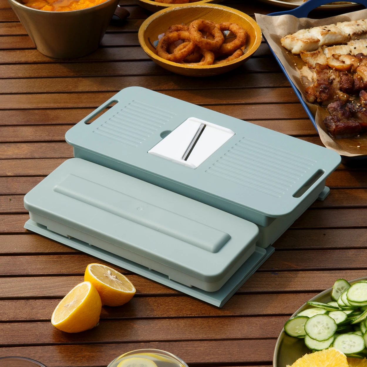 Kitchen New Gadget 2024 Foldable Cutting Board Set 4 Blades Mandolin