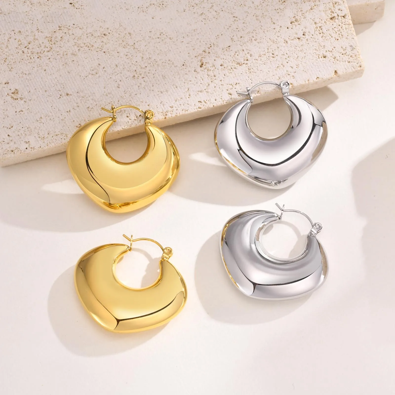 Orecchini A Cerchio Piccoli Placcati Oro 14k - Huggie Ipoallergenici Per Donna, Ideali Per Più Fori