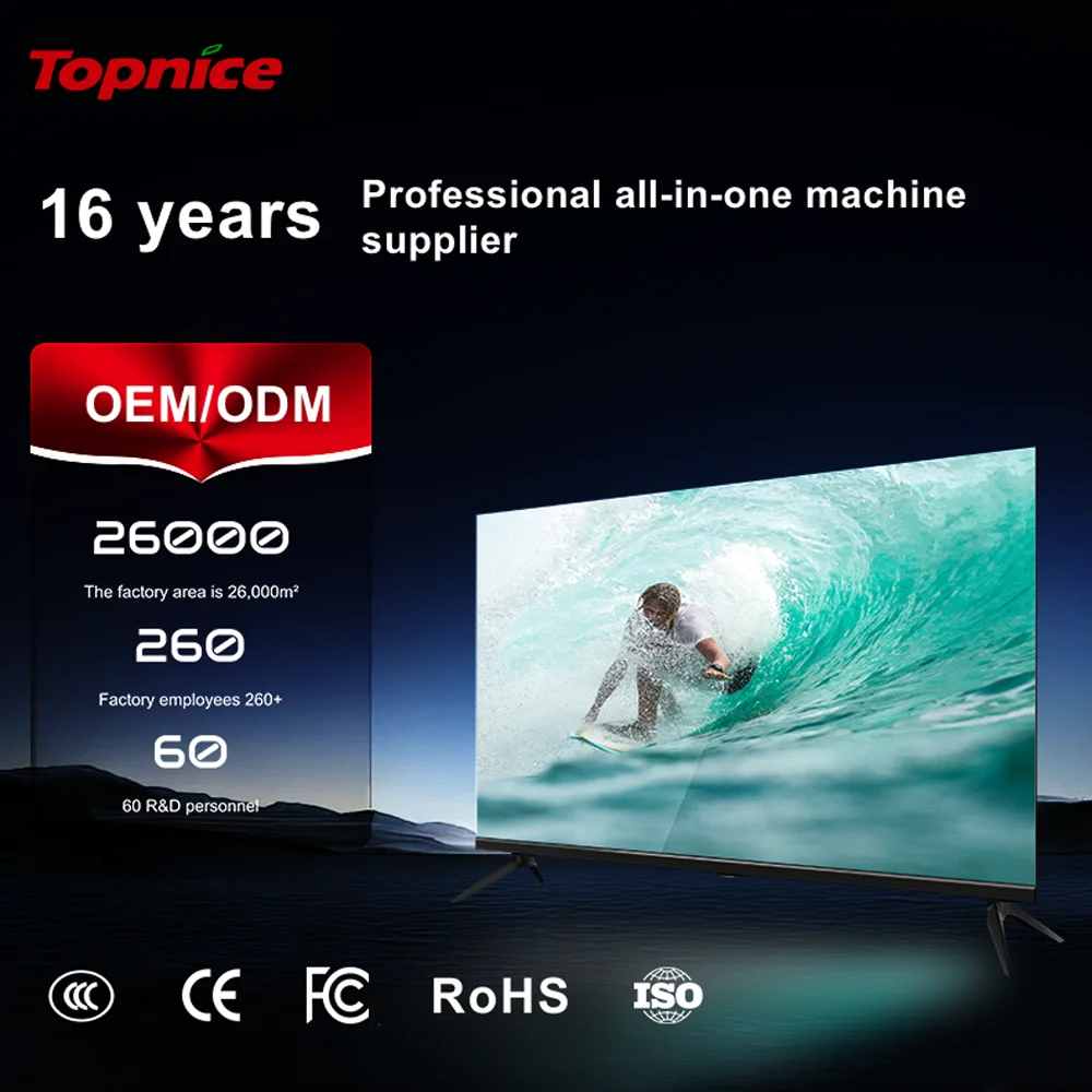 Factory-Customized 45-Inch 4K UHD Smart LED TV with Android, WiFi, and Customizable Motherboard
