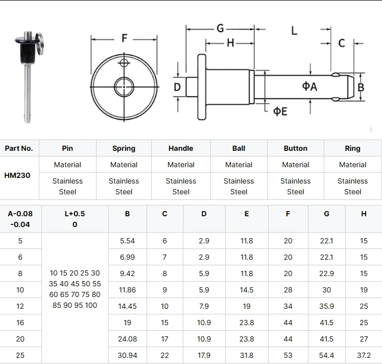 product factory custom supplier stainless steel ss 304 316 t handle locking quick release pin with ring-59