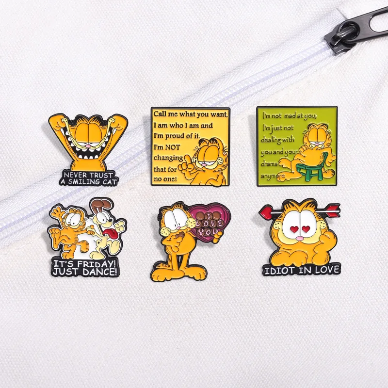 Cute Collection Orange Cat Garfield Brooch - Perfect Gift