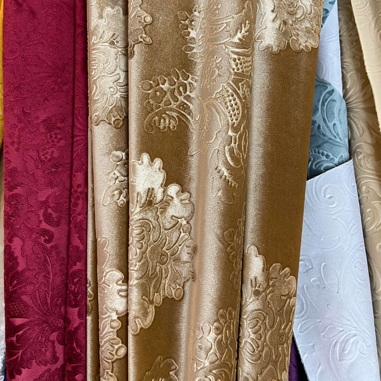 Free Sample Factory Supply 100% Polyester Embossed Auto Interior Latest Velour Upholstery Velvet Embossed Fabric