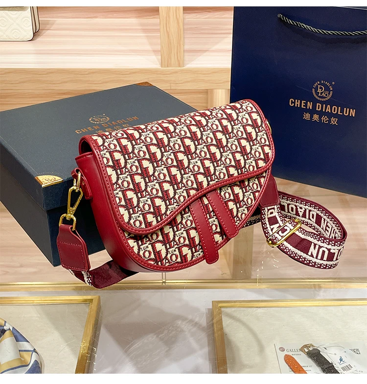 Women's Saddle Hand Bags Fashion Embroidery Cross Body For Ladies Wide ...