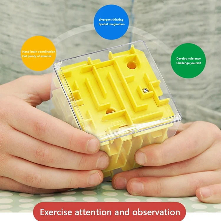 Kids 3D Game Box Beads Play Maze Magic Puzzle Cube Rolling Ball Game for Christmas Gift