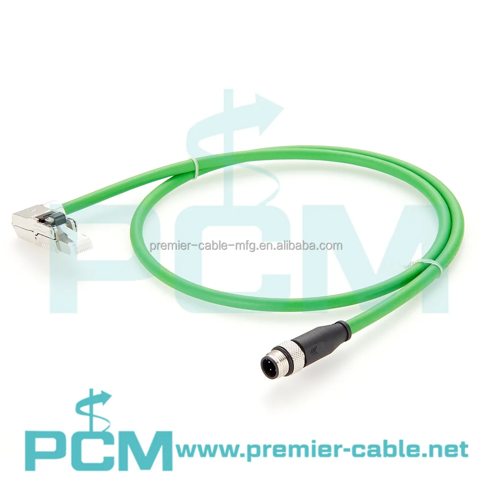 M12 D Coding to RJ45 Right Angle Profinet EtherCat Field Bus Ethernet Cable supplier