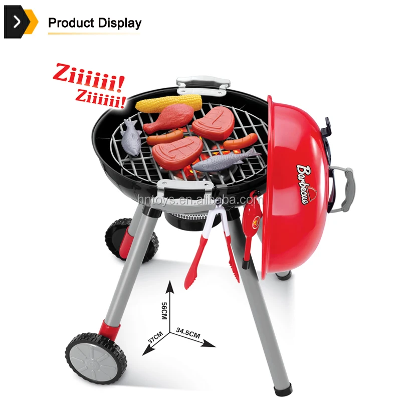 Kids Toy Kitchen Set Barbecue Grill Toy Electric Cooking Games Furnace Play Set Bbq Toy
