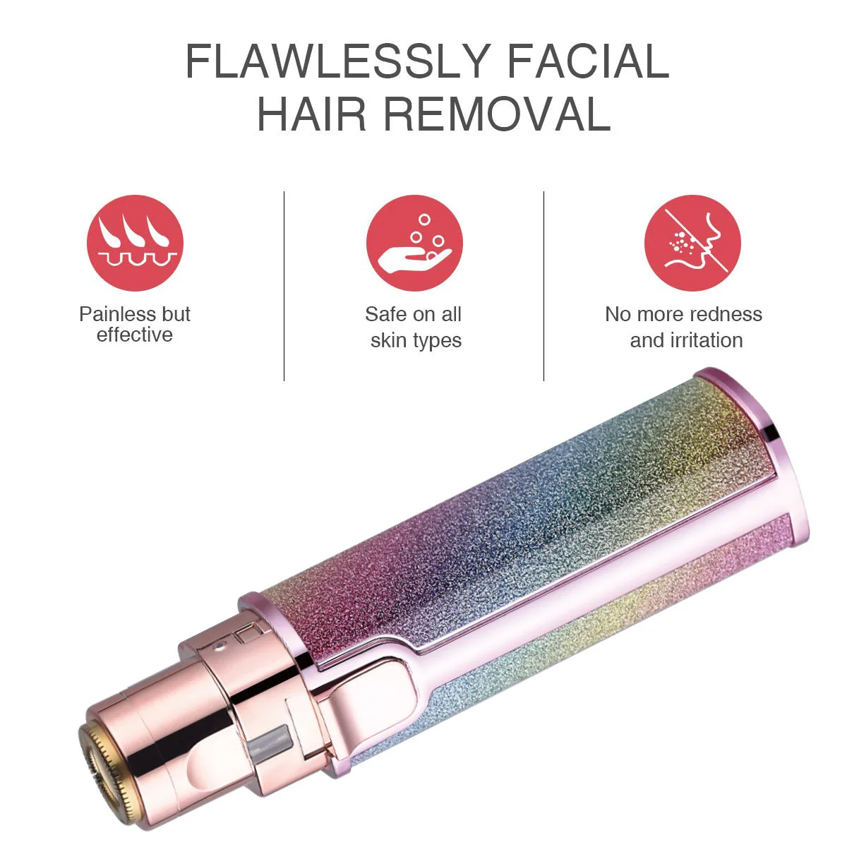 Instant 2 In 1 USB Rechargeable Face Epilator Hair Remover Electric Eyebrow Trimmer