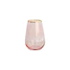 pink gold rimmed wine glass G