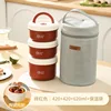 1440 ml rouge-ensemble de trois pots intérieurs en céramique + sac isolant