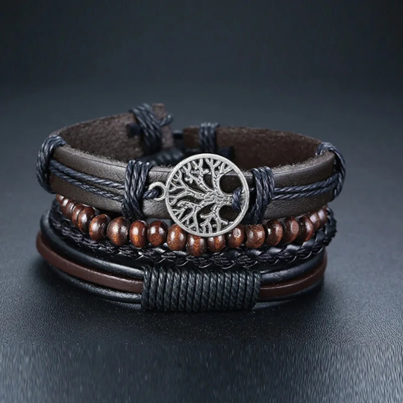 Pulsera De Cuero Tejida Para Hombres Pulsera De Mano Pulsera Pulsera De Cuero Tejida Para Hombres Pulsera De Mano Pulsera