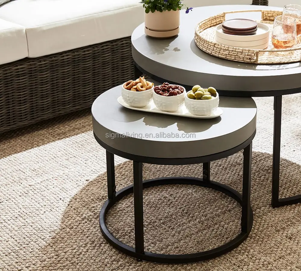 Round Nesting Coffee Tables patio furniture outdoor side table coffee console table