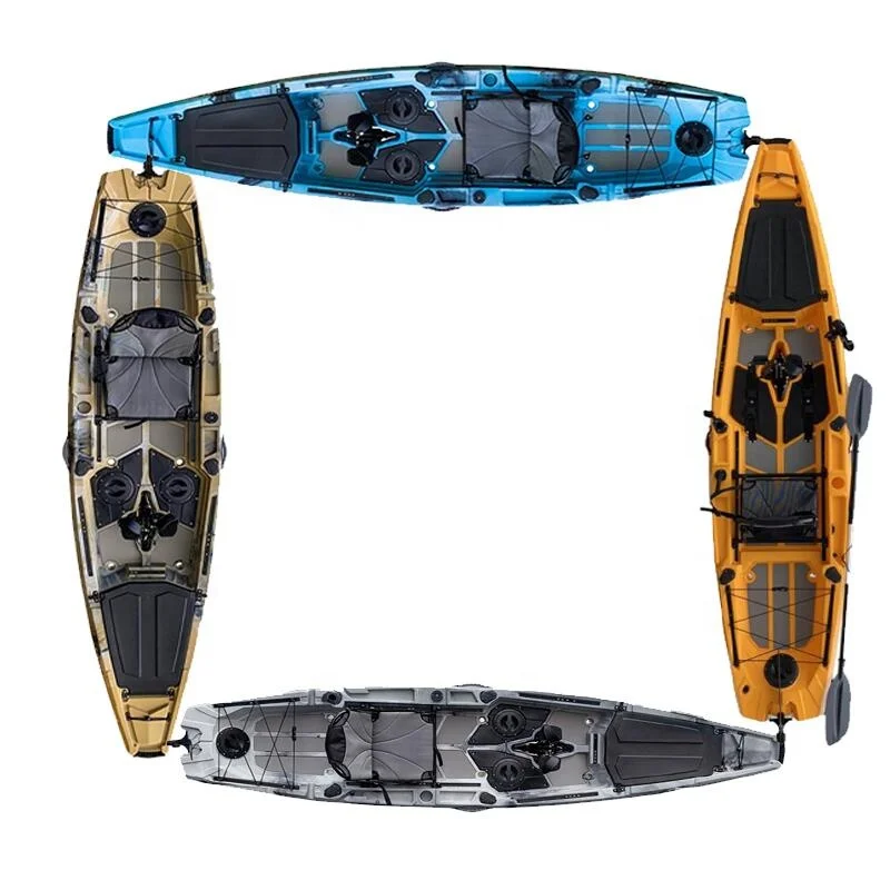 Ноль байдарка 2020 2021 Лучший 12 футов новый дизайн набор наживки на вершину соло Педальная система привода рыболовный каноэ/байдарка с электрическим