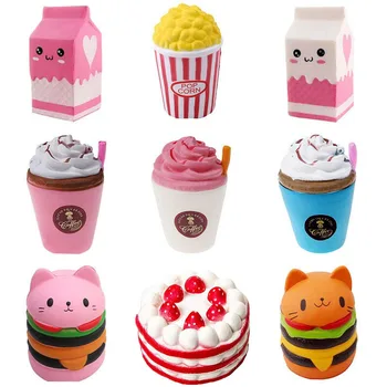 Slow Rising Jumbo Squishies Toys Pack Soft Kawaii Squishy Hamburger Popcorn Cake Ice Cream Donut Stress Relief Squeeze