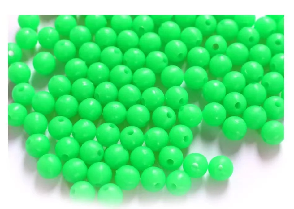 Round Plastic Luminous Fishing Beads Acrylic Through Pearl Fluorescent