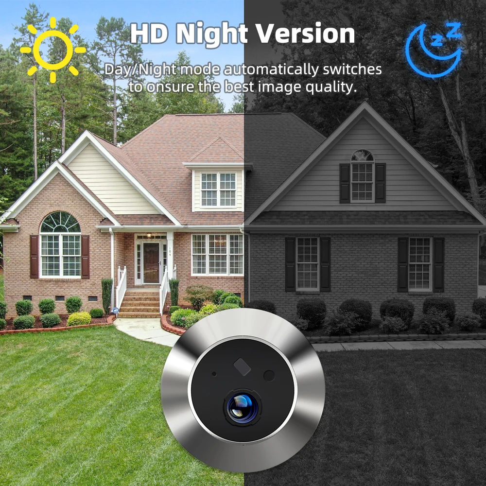 Icam App Remote View Motion Detect 1080P Hd Peephole Door Viewer Camera Two Way Speak Doorbell Smart Work With Google Alexa 17