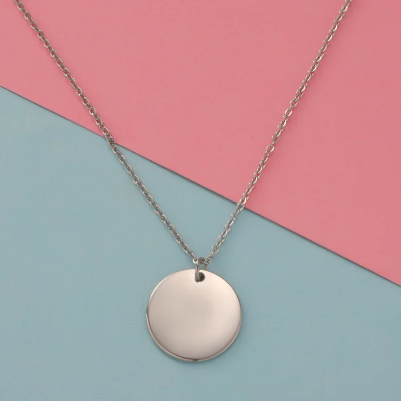 Round Corner Coin Necklace