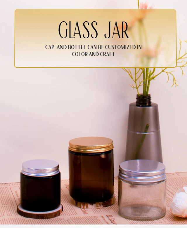 4oz 8oz 16oz Clear Amber Straight Side Glass Jar with Lid| Alibaba.com