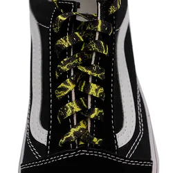 Weiou Company 140CM Length Fashion Flat Lightning Series Draw Cord with Metal Aglets Custom Shoe Lace Printed Shoelaces