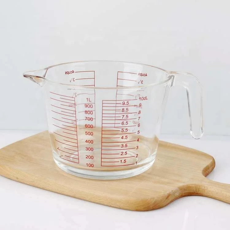 1pc High Borosilicate Glass Measuring Cup With Scale, Microwave