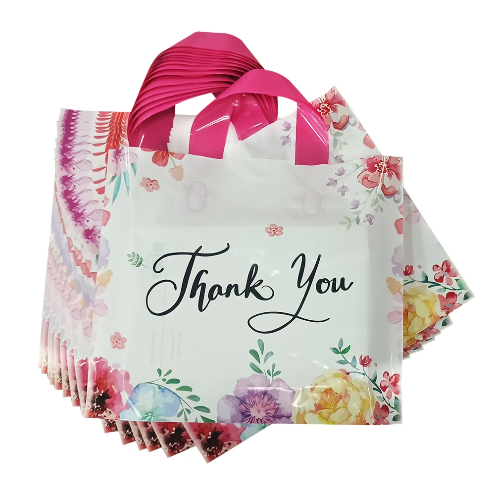 Thank You 5 Line Buff Blue Print Shopping Bags – ANS Plastics Corp.