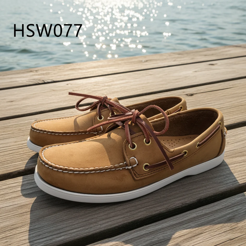 HY,Current Style Quality Nubuck Leather Honey Color Boat Shoes Daily Commute Odor-Resistant Trendy Design Deck Shoes HSW077