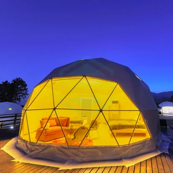Japan 6m Luxury Glamping Dome Tent Outdoor Family Camping Resort House For Hot Spring Hotel