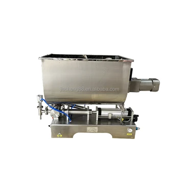 Small manual liquid paste yogurt water juice oil  filling machine for pouch  sachet cup bottle with mixer