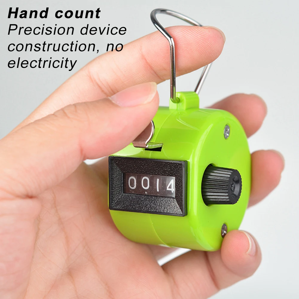 Handheld 4 Digital Tally Counter Mechanical Manual Palm Clicker Number Count Assorted Primary School Counter Meter Mechanical