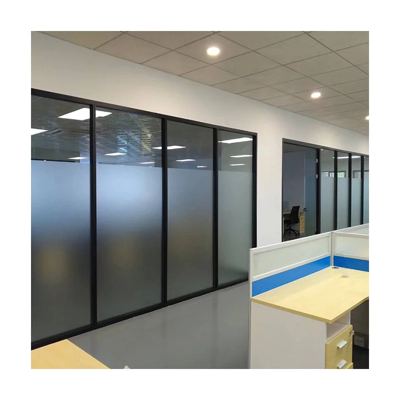 Panoramic Office Glass Partition Wall With Shutters and Doors Aluminum Sound Insulation for Office Furniture