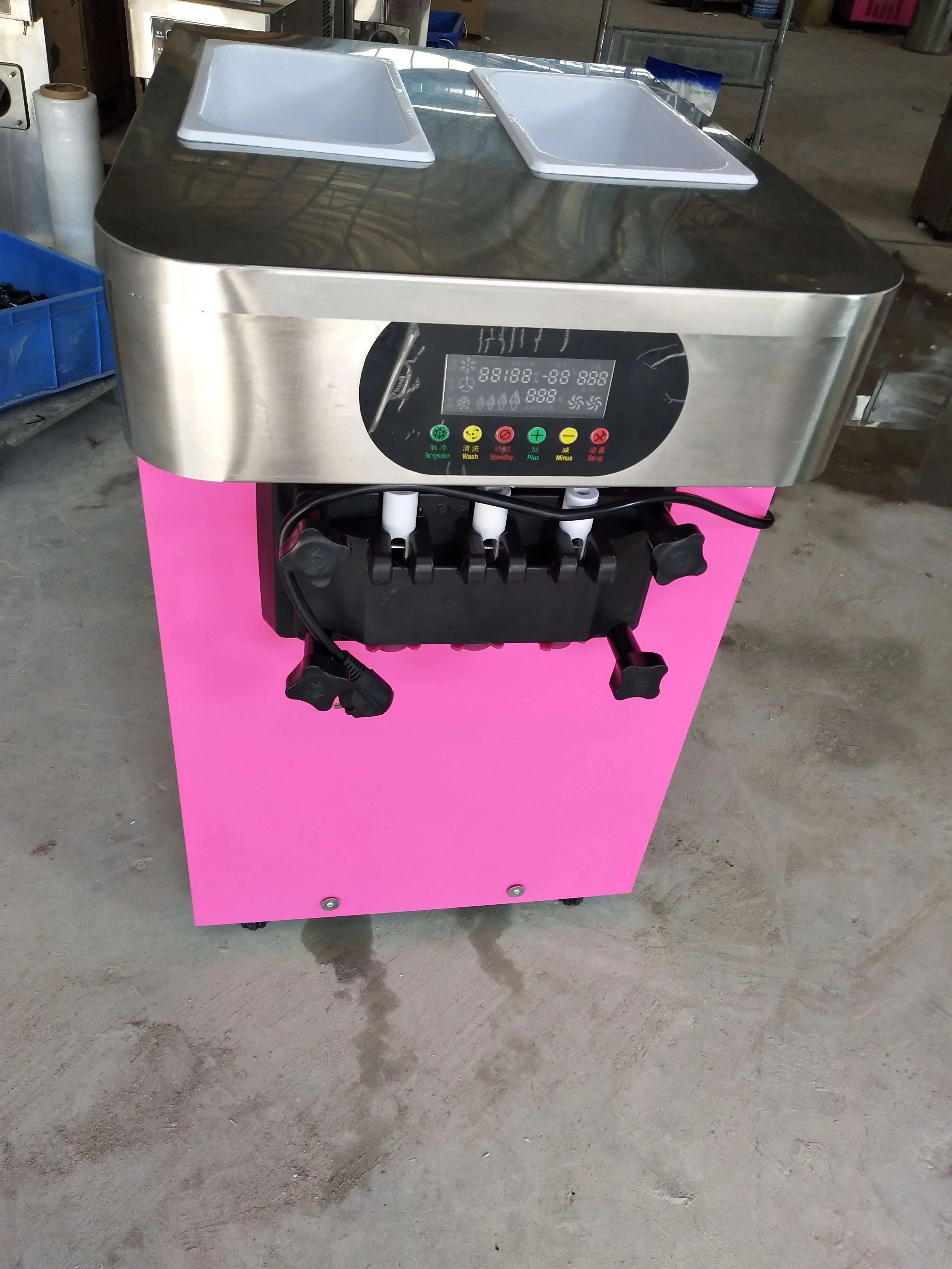 OEM Small Mini Taylor Soft Ice Cream Making Machine Steel Color Three Flavors Sweet Ice Cream Vending Maker Machines