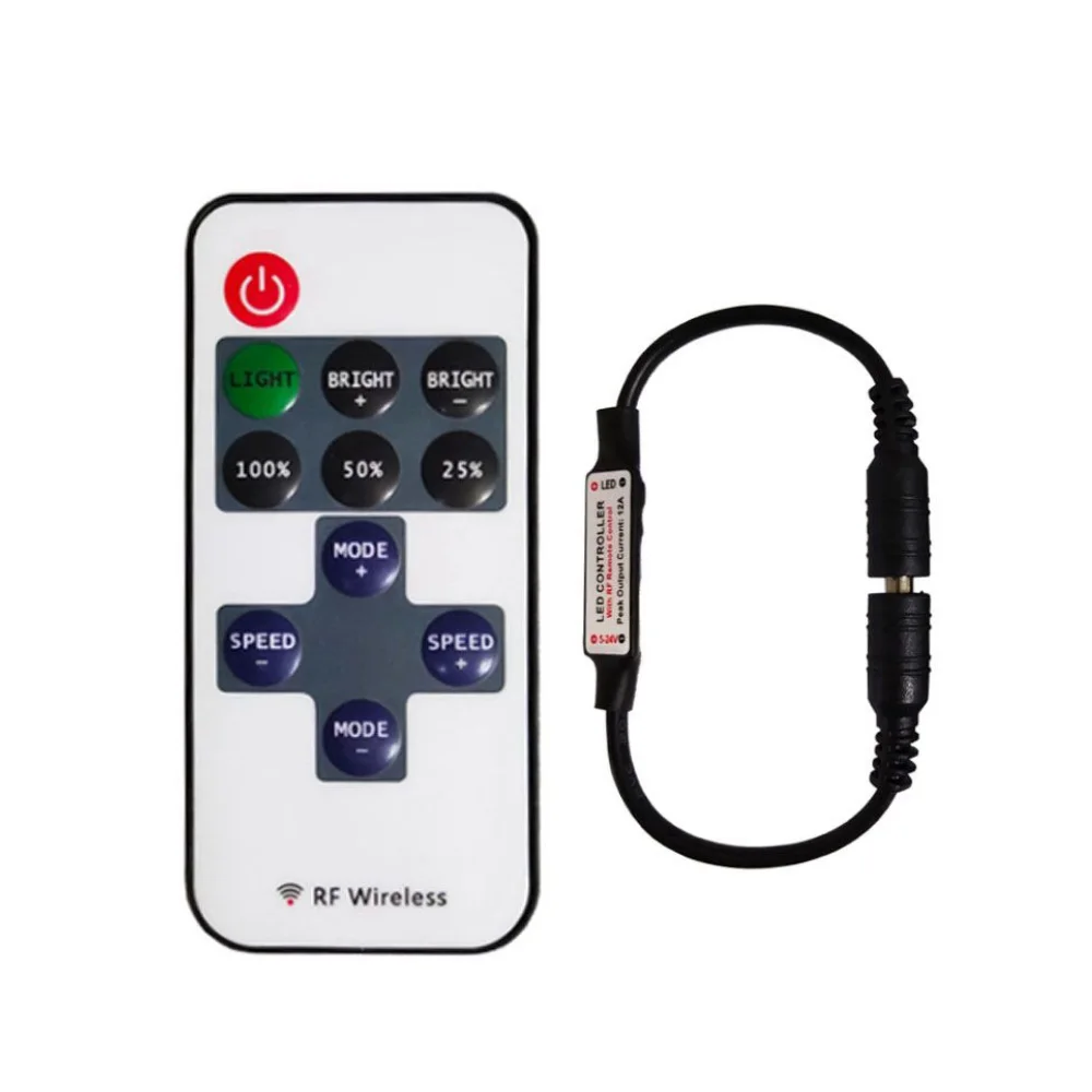 Led Dimmer Controller Mini 3key Wireless 11key RF for Single Color Light Strip SMD5050 3528 5730 5630 3014