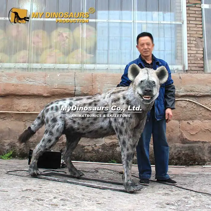 Realistic Animatronic Animal Spotted Hyena with Fur