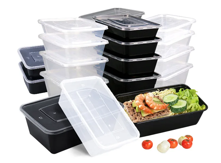 Stackable Packaging Food Container Disposable Plastic Microwavable Container With Lid to Go for Food BPA Free