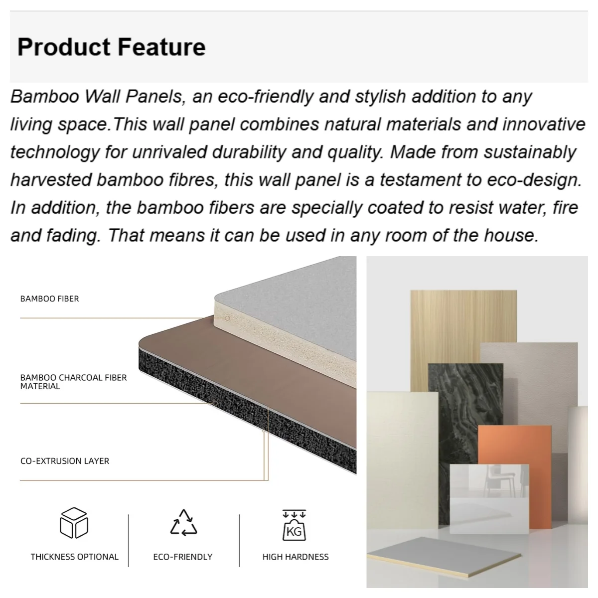 Bamboo Charcoal Wood Veneer Wall Panels - Eco-Friendly Interior
