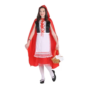Christmas Stage Performance Anime Cartoon Outfits (with Red Hat) Halloween Red Maid/Fairy Tale Adult Costumes-Polyester