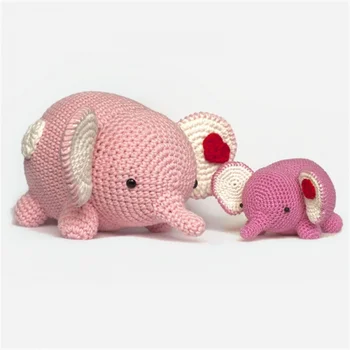 wholesale handmade elephant amigurumi custom crochet elephant doll organic crochet stuffed elephant toy