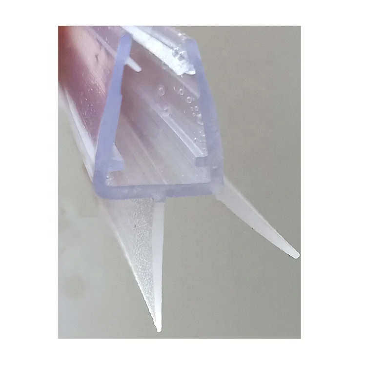 Hot Sale  Shower Door Bottom Rubber Seal Strip Waterproof clear PVC Shower Seal Rubber Door Seal