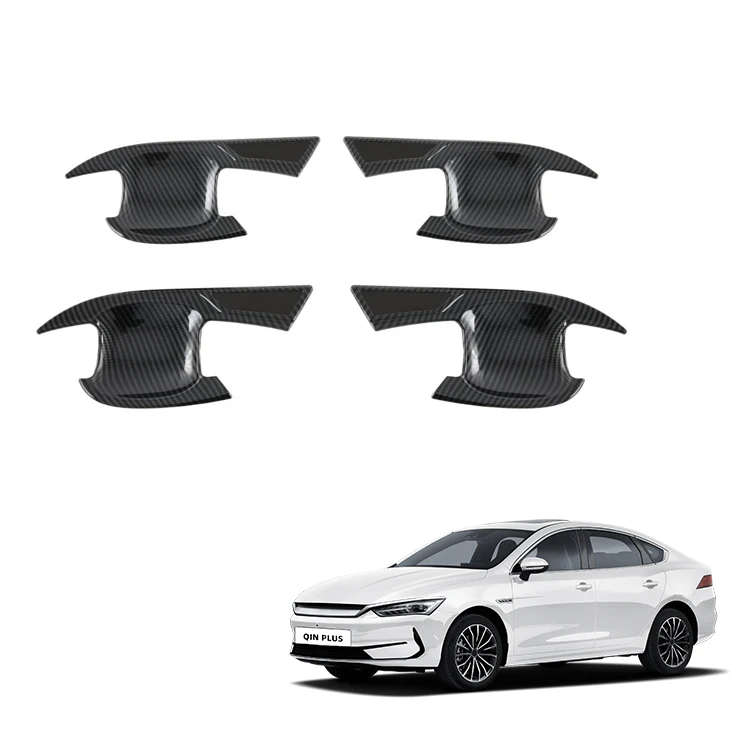 Door Handle Bowl for BYD Qin Plus Accessories ABS Carbon Fiber Pattern Door Wrist Modified Protective Cover Exterior Accessory