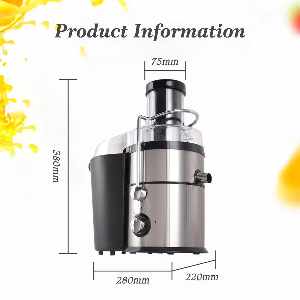 Outai Knob with Light 2800ML Pulp Container New Model Stainless Steel Juicer Extractor 4 in 1 Juice Extractor High Level Market