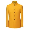 Giacca blazer gialla con colletto alla mandarina