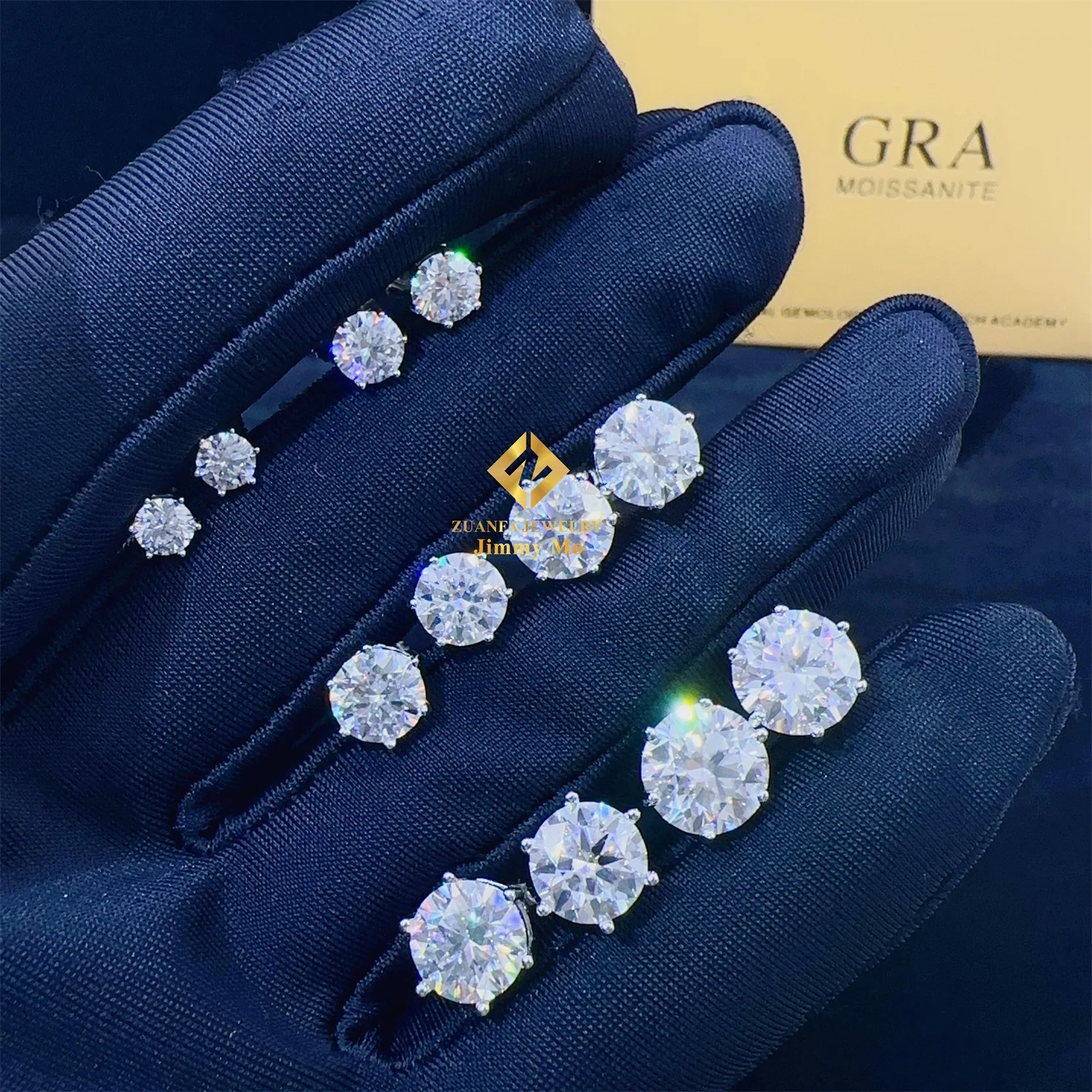 Certified D VVS1 Moissanite Stud Earrings 925 Sterling Silver 0.20ct-4