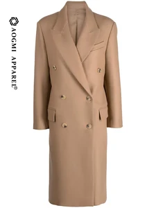 Haute Couture Fashion Ladies Coat Soft Women's Loose Double-Breasted Windbreaker 100% Cotton Eco-Friendly Anti-Wrinkle Winter